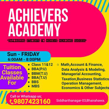 Tuition Classes Available For (9,10,+2,Bba,Bbm,Bbs,Mbs)